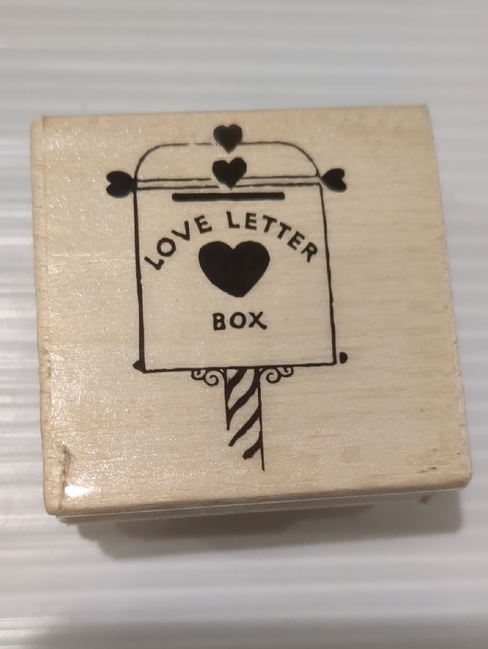 Wooden Love Letter Box Decorative Stamp - Natural Wood